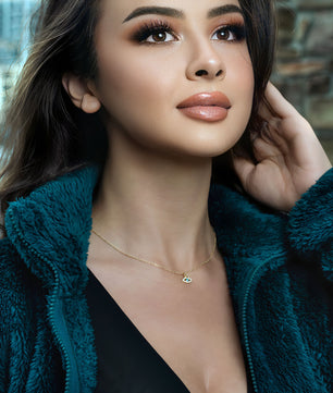 18k Gold-Plated Dainty Evil Eye Pendant Necklace - ROMALI