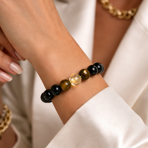 ROMALI Wealth & Power Bracelet | Onyx, Tiger’s Eye & Citrine