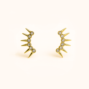 ROMALI 18K Gold-Plated Spike Crawler Stud Earrings - ROMALI