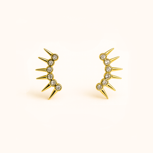 ROMALI 18K Gold-Plated Spike Crawler Stud Earrings - ROMALI