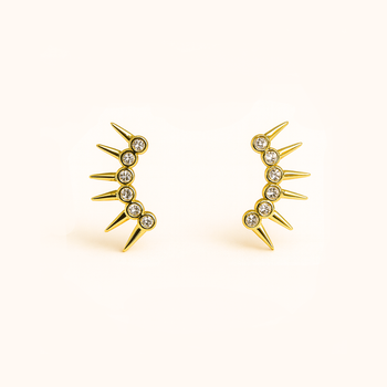 ROMALI 18K Gold-Plated Spike Crawler Stud Earrings - ROMALI