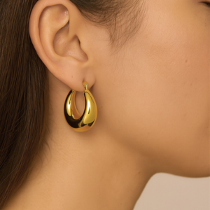 ROMALI 18K Gold-Plated Chunky Hoop Earrings - ROMALI