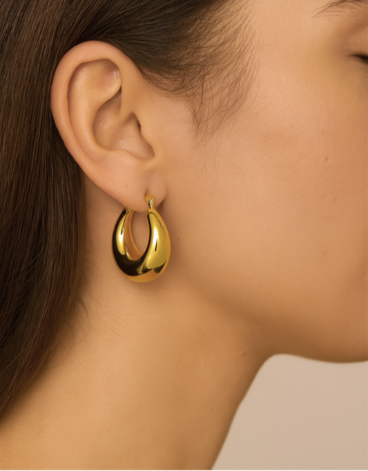 ROMALI 18K Gold-Plated Chunky Hoop Earrings - ROMALI