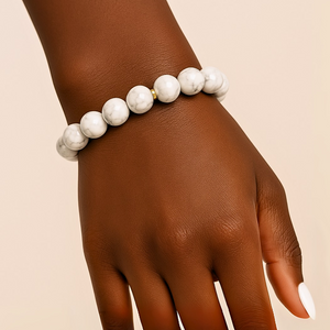 ROMALI Natural Howlite Beaded Bracelet - Stone of Balance 10mm - ROMALI