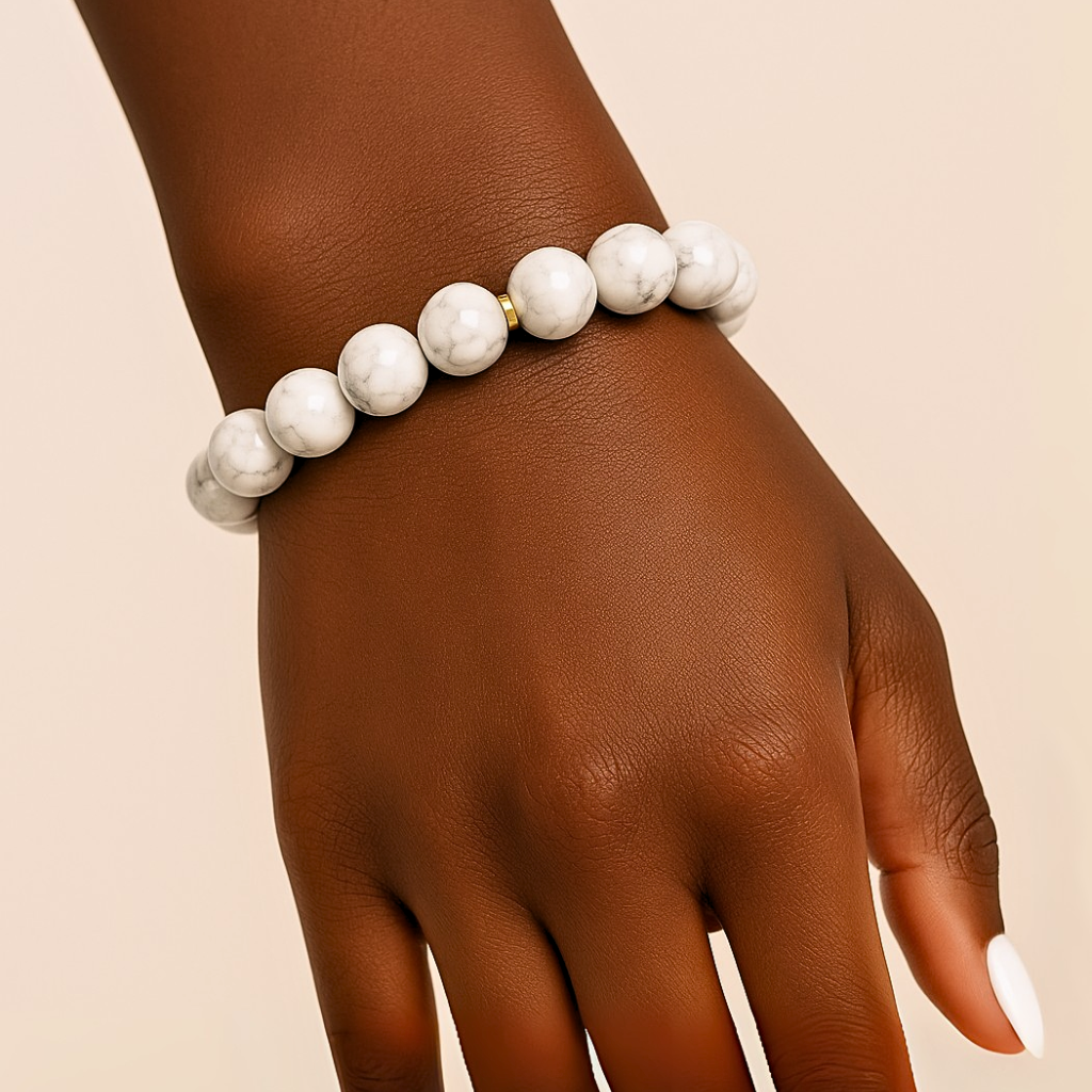 ROMALI Natural Howlite Beaded Bracelet - Stone of Balance 10mm - ROMALI