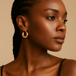 ROMALI 18K Gold-Plated Chunky Hoop Earrings - ROMALI