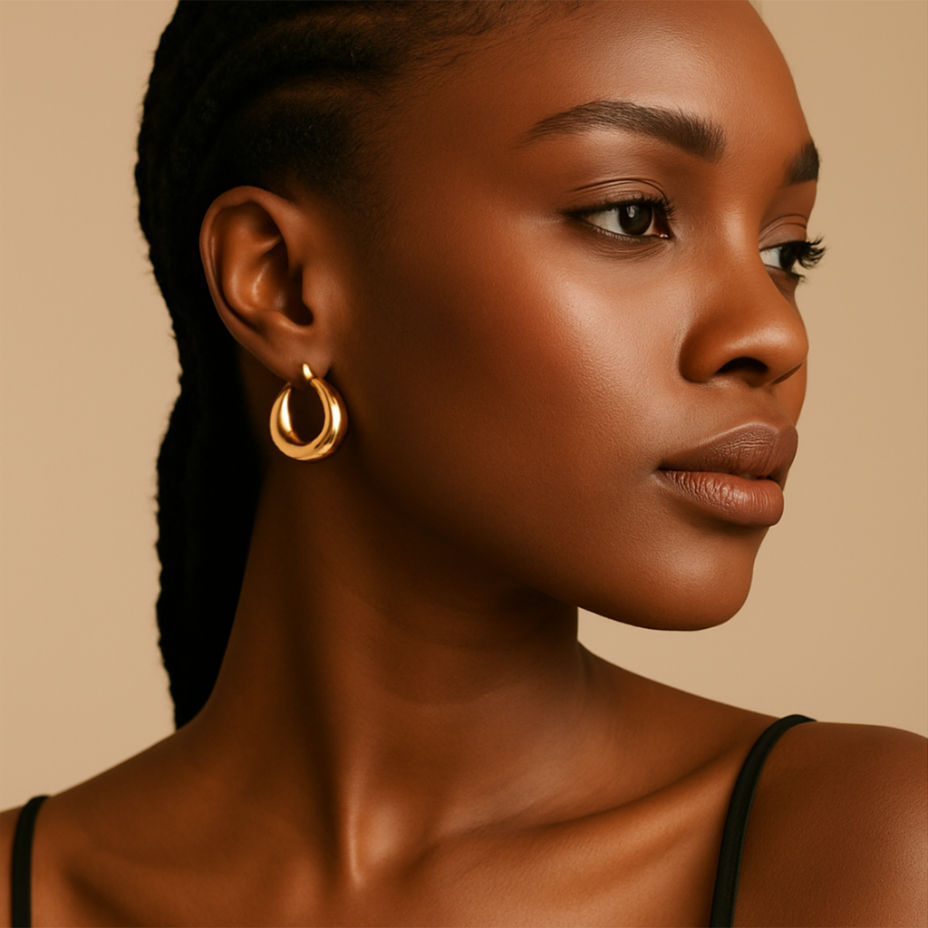 ROMALI 18K Gold-Plated Chunky Hoop Earrings - ROMALI