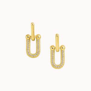 18k Gold-Plated Shimmering Link Earrings - ROMALI
