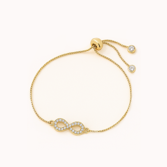 ROMALI 18K Gold-Plated Infinity Adjustable Slider Bracelet - ROMALI