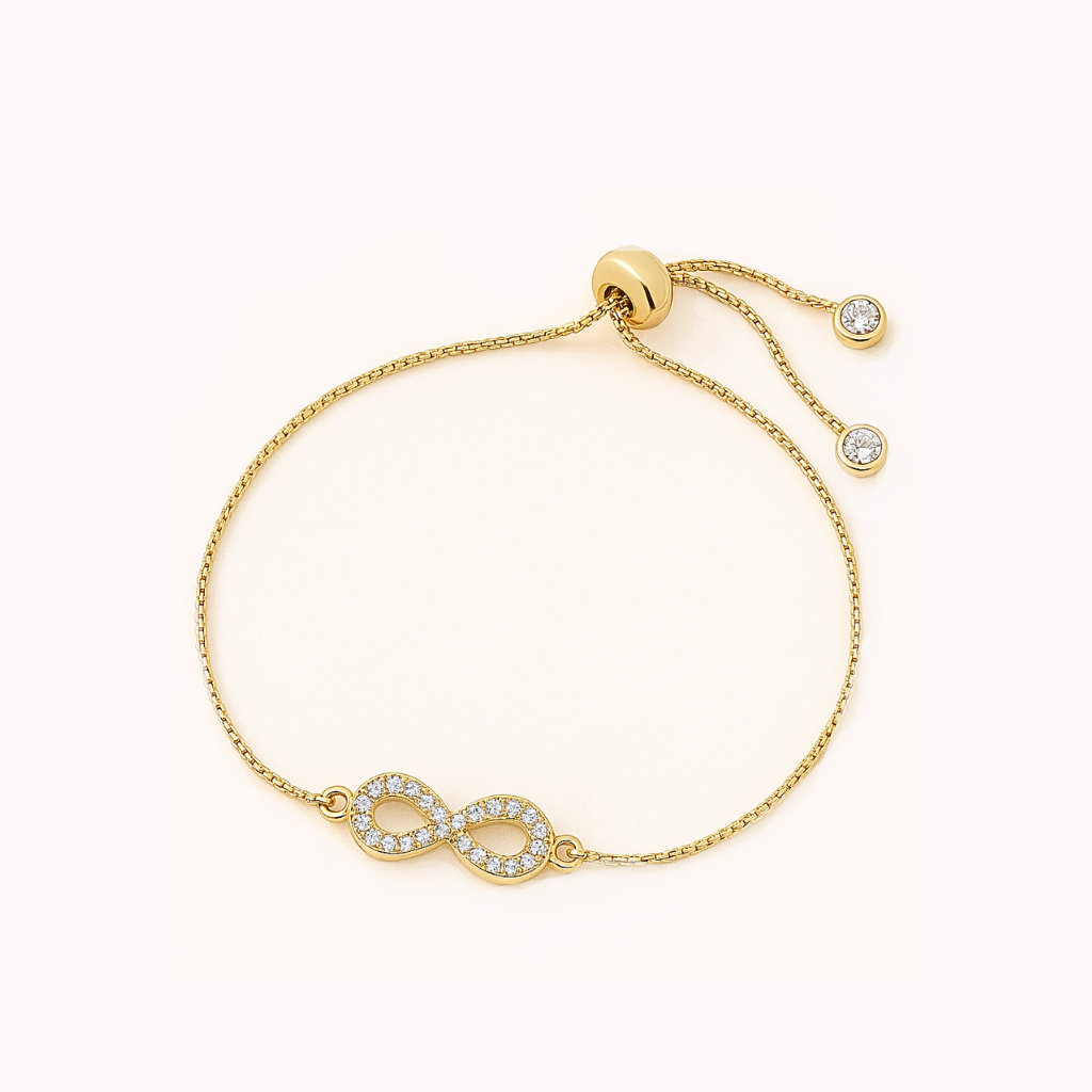 ROMALI 18K Gold-Plated Infinity Adjustable Slider Bracelet - ROMALI