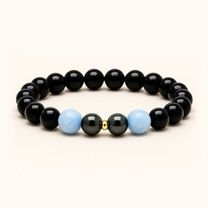 ROMALI Scorpio Zodiac Beaded Bracelet - Aquamarine & Hematite - ROMALI
