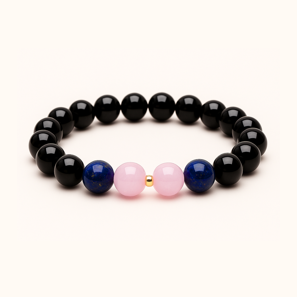 ROMALI Libra Zodiac Beaded Bracelet - Rose Quartz & Lapis Lazuli - ROMALI