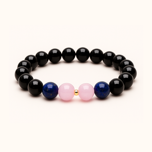 ROMALI Libra Zodiac Beaded Bracelet - Rose Quartz & Lapis Lazuli - ROMALI