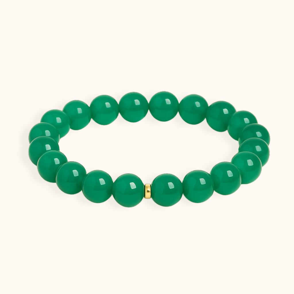 ROMALI Green Jade Beaded Bracelet - Stone of Luck 8mm - ROMALI