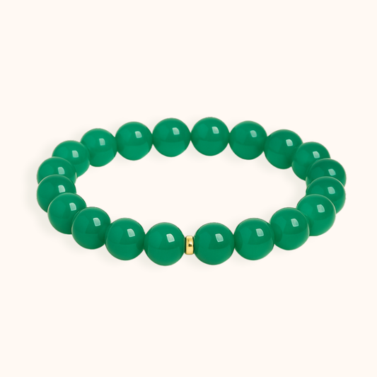 ROMALI Green Jade Beaded Bracelet - Stone of Luck 8mm - ROMALI
