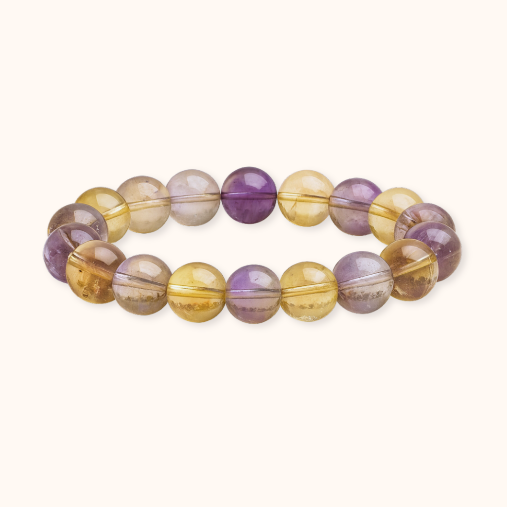 ROMALI Natural Ametrine Stone Beaded Bracelet – 10mm - ROMALI
