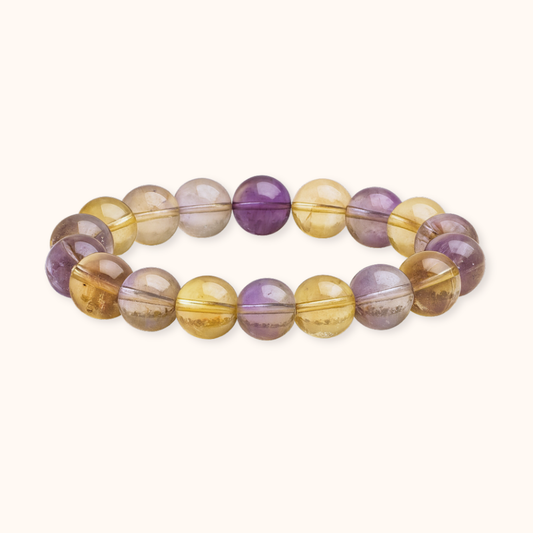 ROMALI Natural Ametrine Stone Beaded Bracelet – 10mm - ROMALI