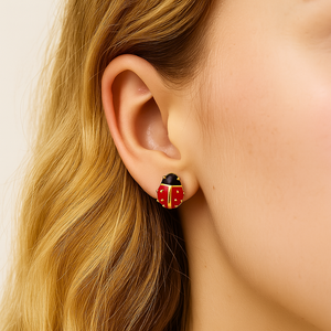 ROMALI 18K Gold-Plated Ladybug Stud Earrings - ROMALI