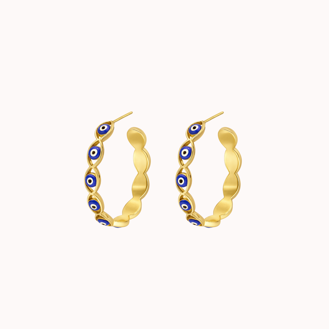 ROMALI 18k Gold-Plated Evil Eye Hoop Earrings - ROMALI