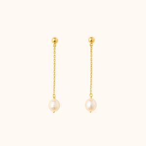 ROMALI Pearl Drop Earrings - 18K Gold-Plated