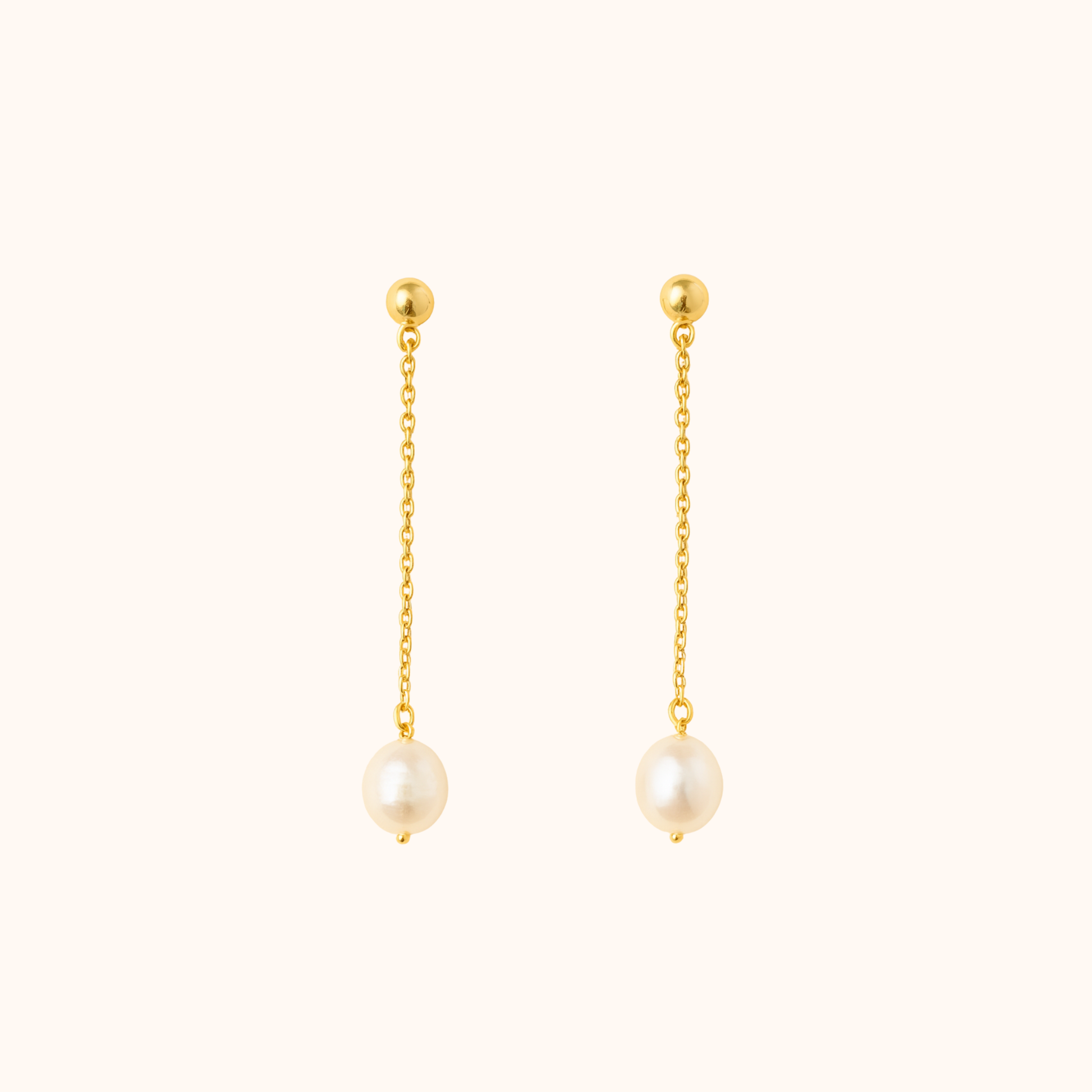 ROMALI Pearl Drop Earrings - 18K Gold-Plated