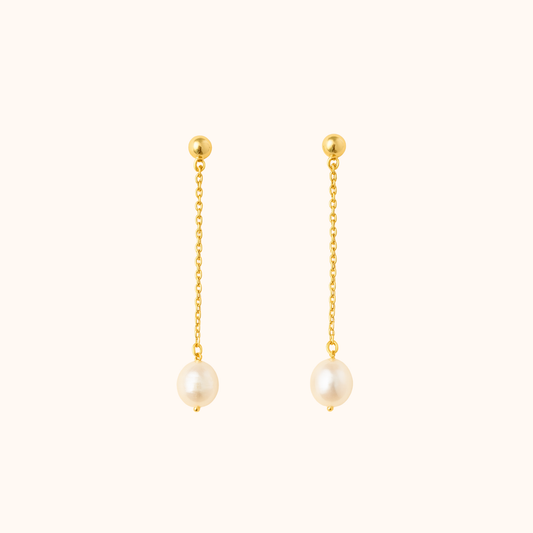 ROMALI Pearl Drop Earrings - 18K Gold-Plated