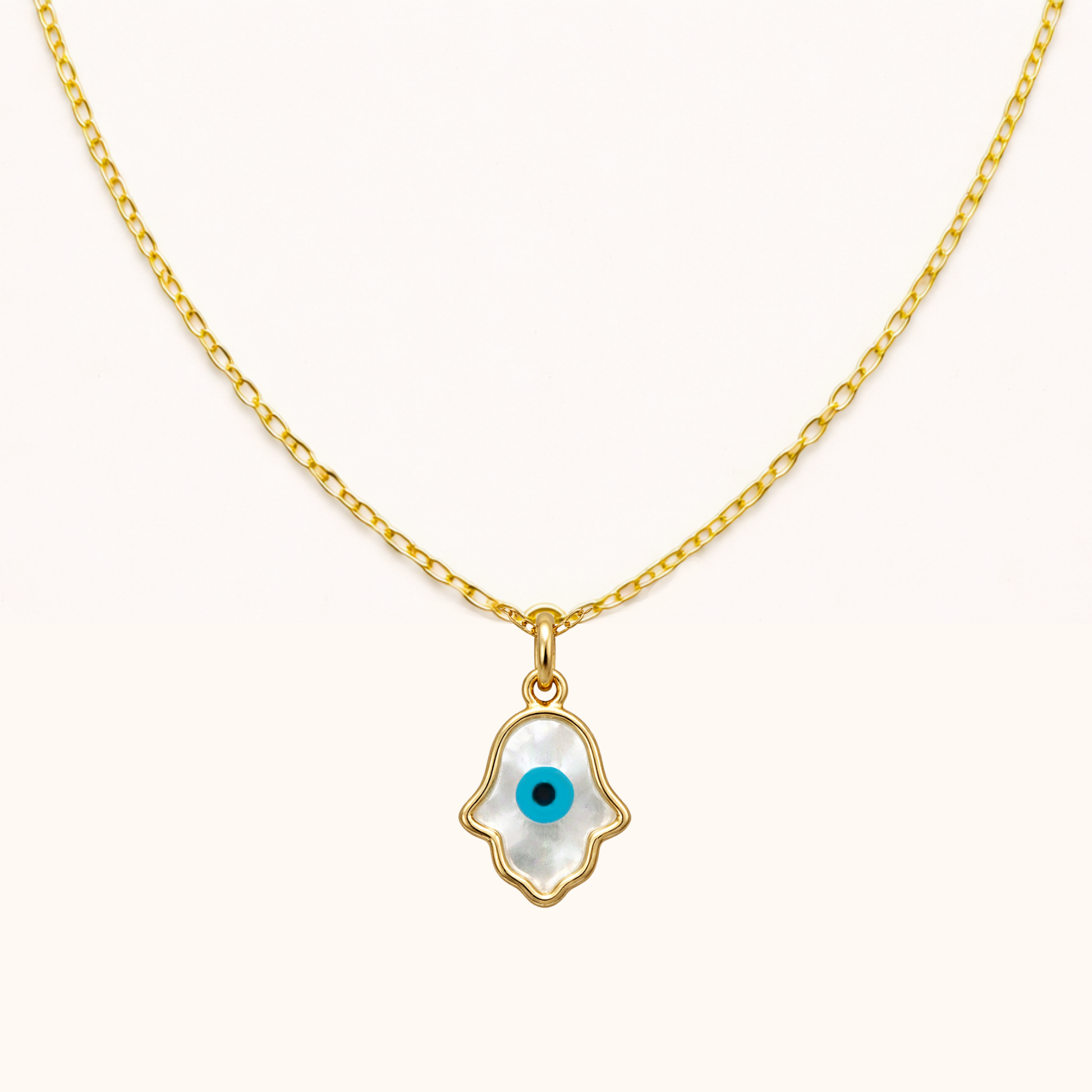 ROMALI Hamsa Evil Eye Necklace | 18K Gold-Plated