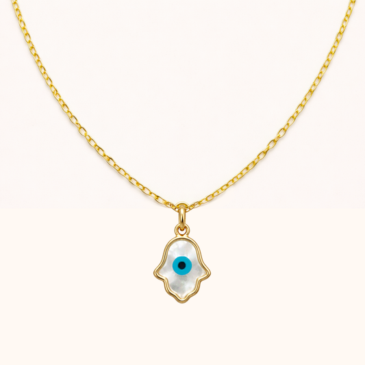ROMALI Hamsa Evil Eye Necklace | 18K Gold-Plated