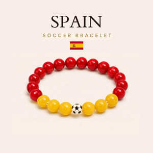 ROMALI Spain Soccer Bracelet | Red Jasper &amp; Yellow Jade | Unisex
