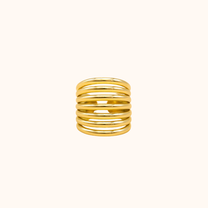 ROMALI 18K Gold-Plated Spiral Statement Ring