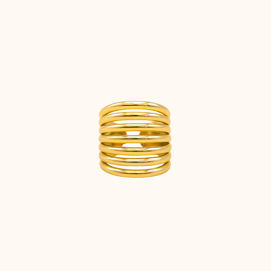 ROMALI 18K Gold-Plated Spiral Statement Ring