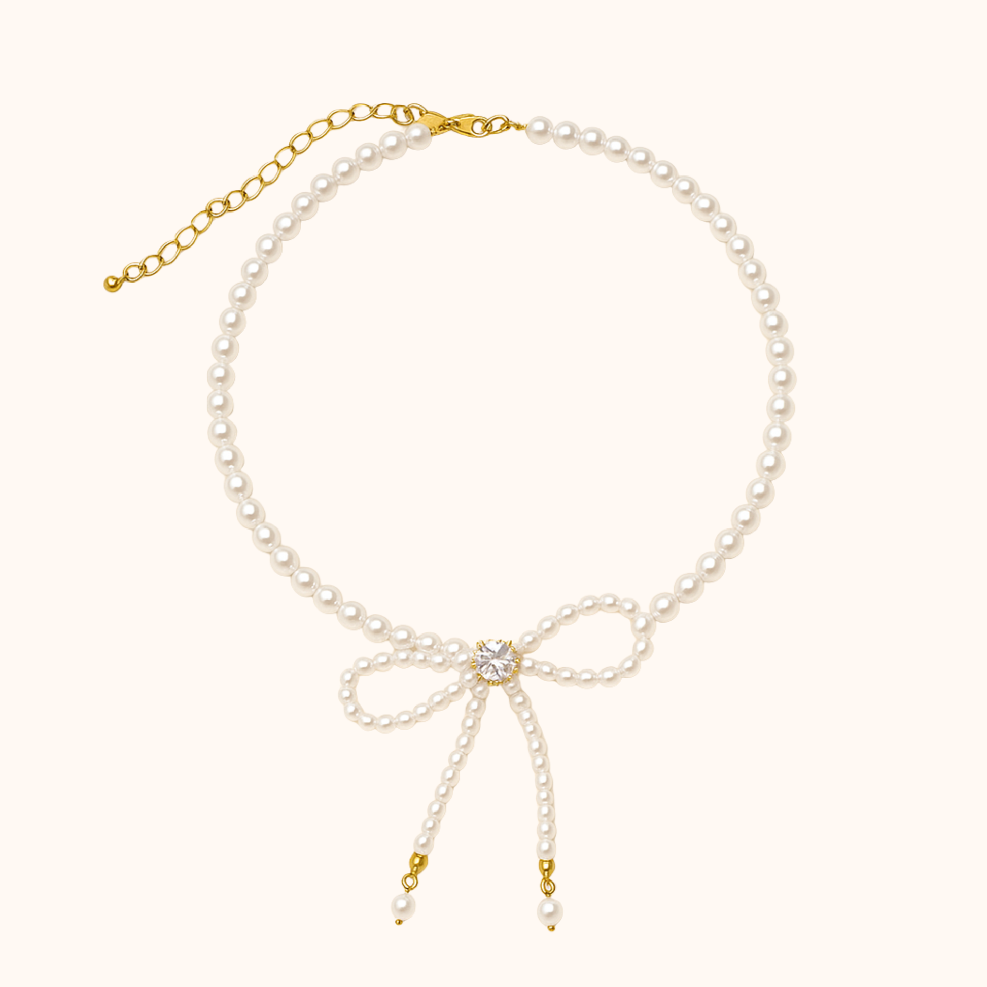 ROMALI Pearl Bowtie Choker – Shell Pearls