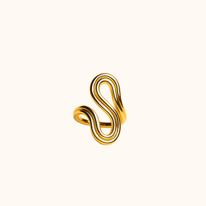 ROMALI 18K Gold-Plated Wavy Ring
