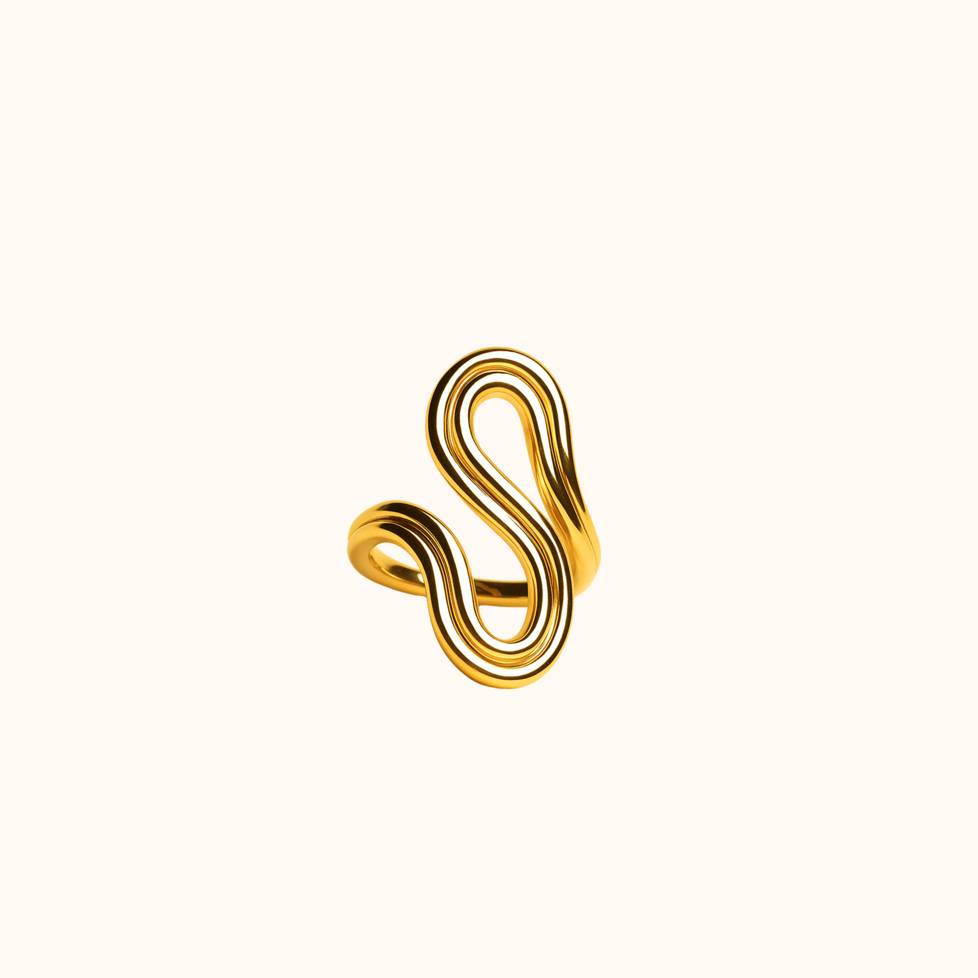 ROMALI 18K Gold-Plated Wavy Ring