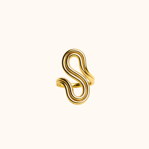ROMALI 18K Gold-Plated Wavy Ring