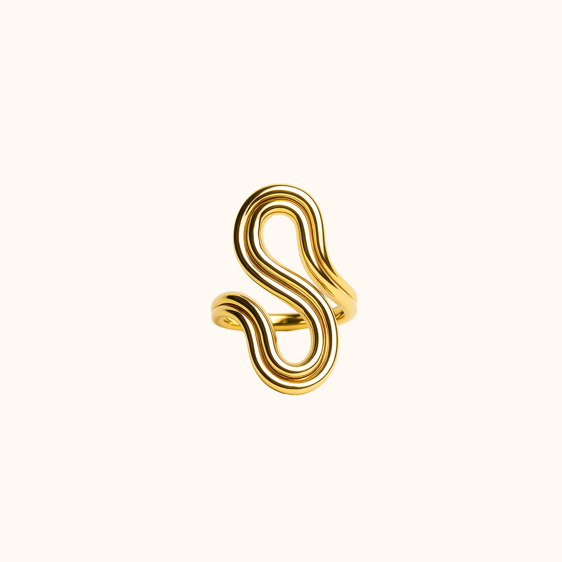 ROMALI 18K Gold-Plated Wavy Ring