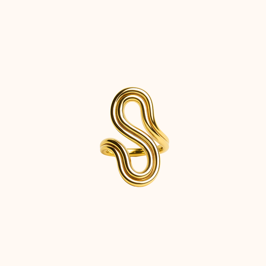 ROMALI 18K Gold-Plated Wavy Ring