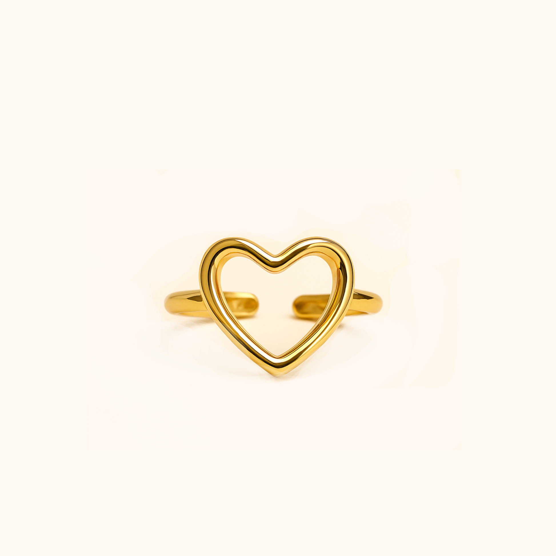 ROMALI 18K Gold-plated Open Heart Ring
