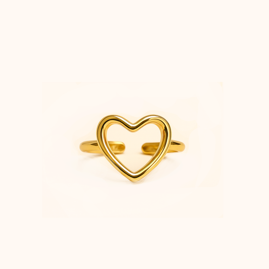 ROMALI 18K Gold-plated Open Heart Ring