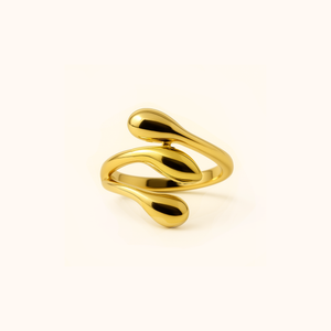 ROMALI 18K Gold-Plated Triple Teardrop Ring
