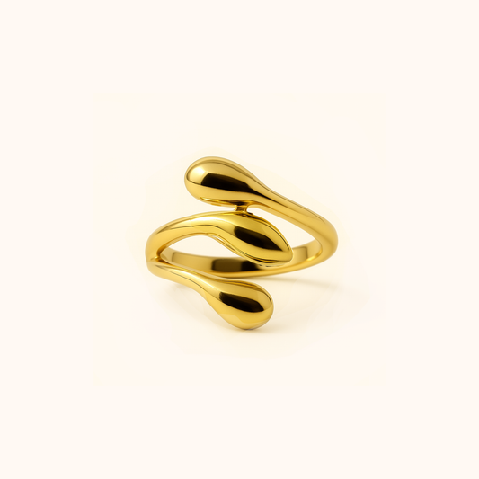 ROMALI 18K Gold-Plated Triple Teardrop Ring