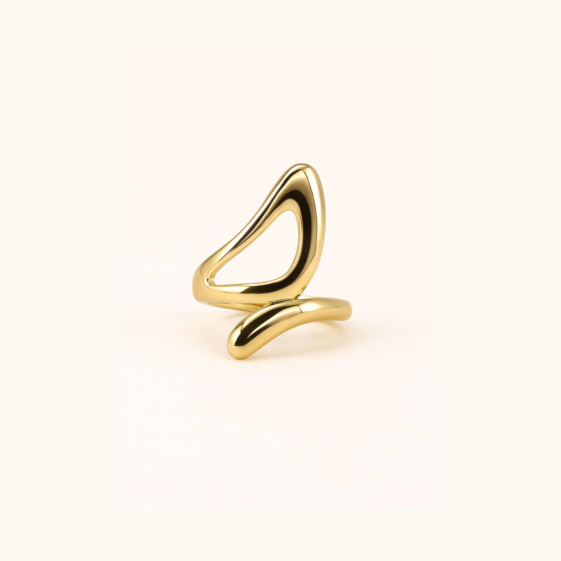 ROMALI 18K Gold-Plated Minimalist Sculptural Design Ring