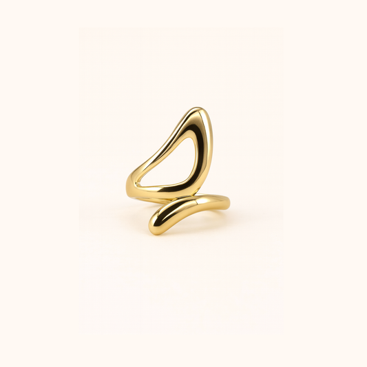 ROMALI 18K Gold-Plated Minimalist Sculptural Design Ring