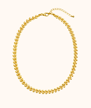 ROMALI 18K Gold-Plated Wheat Chain Necklace – Adjustable Greek Goddess-Inspired Chain