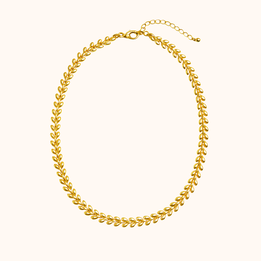 ROMALI 18K Gold-Plated Wheat Chain Necklace – Adjustable Greek Goddess-Inspired Chain
