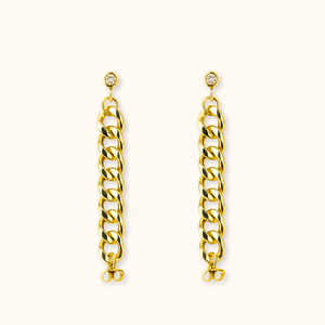 ROMALI 18K Gold-Plated - Classique Gold Curb Chain Drop Earrings