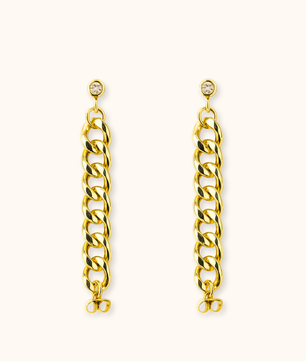 ROMALI 18K Gold-Plated - Classique Gold Curb Chain Drop Earrings
