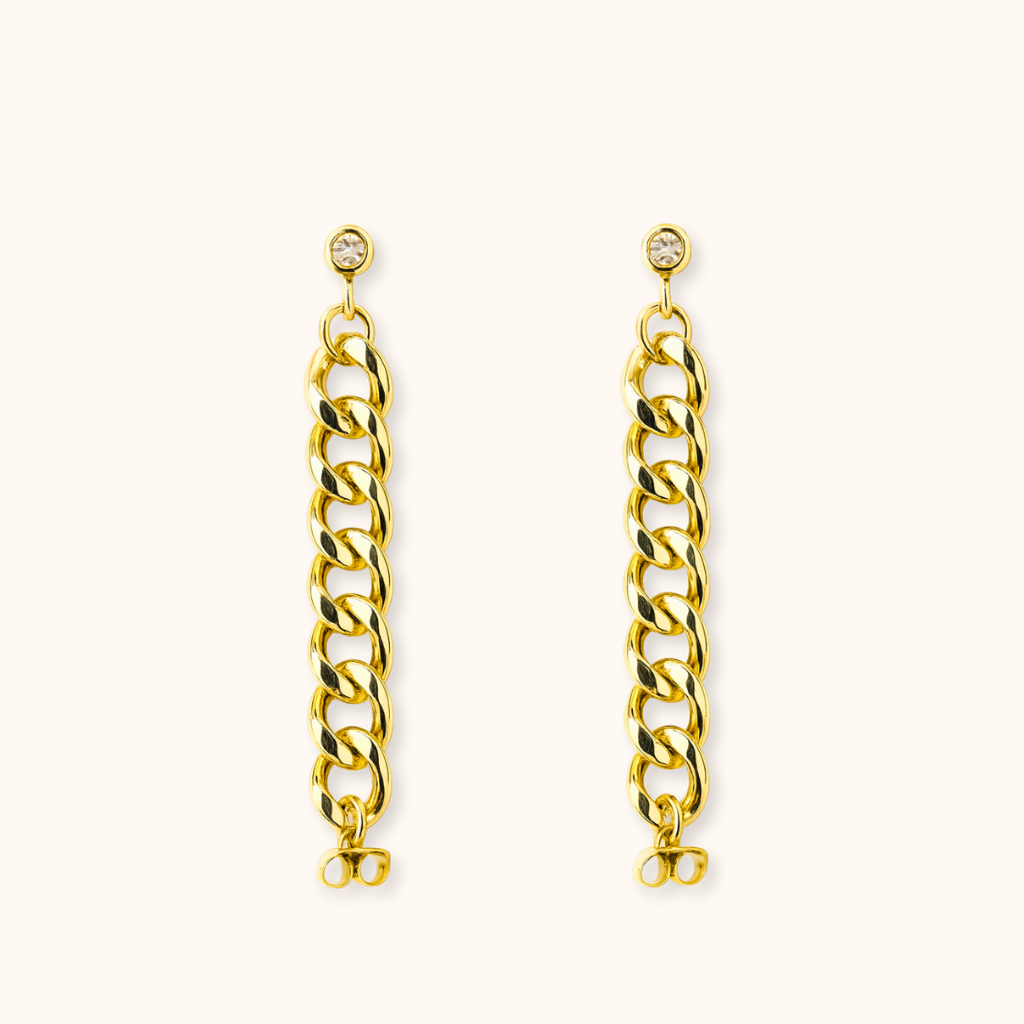 ROMALI 18K Gold-Plated - Classique Gold Curb Chain Drop Earrings