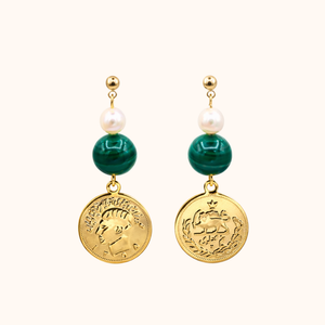 ROMALI Majestic Iranian Coin Drop Earrings - 18k GoldPlated