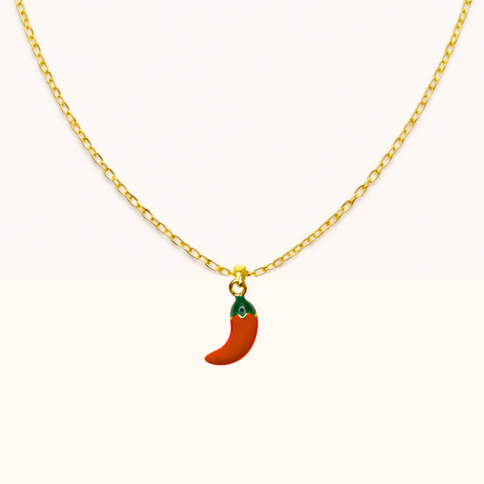 ROMALI Chili Pendant Necklace – 18K Gold-Plated